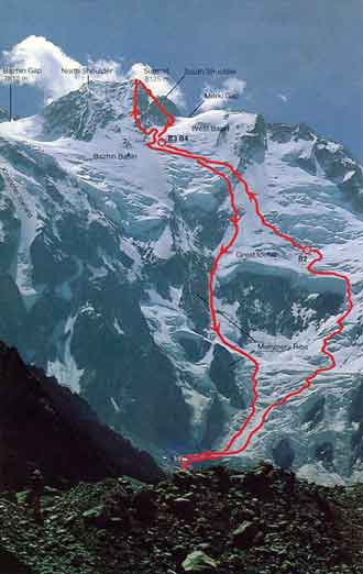 
Reinhold Messner Nanga Parbat Diamir Face Solo Climb Route 1978 - Solo: Nanga Parbat book 
